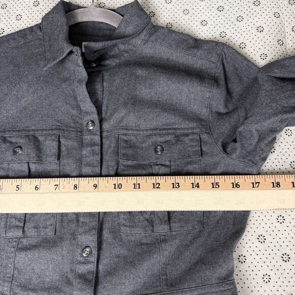 UNTUCKit Portia Cotton Utility Long Sleeve Shirtdress Dress Gray Womens Size 4 - Picture 11 of 15